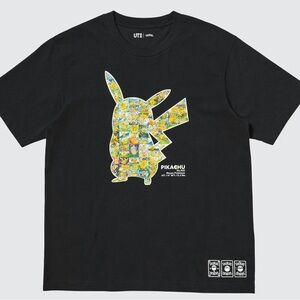Uniqlo Pokemon Pikachu Lightning Graphic T-Shirt Tee Black Yellow size L NEW